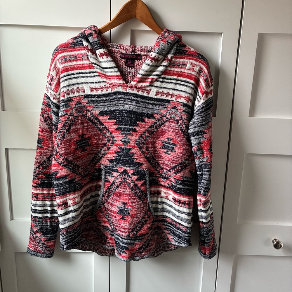 Rock & Roll Cowgirl Aztec Western Soft Cozy Hoodie Sweater Size Medium